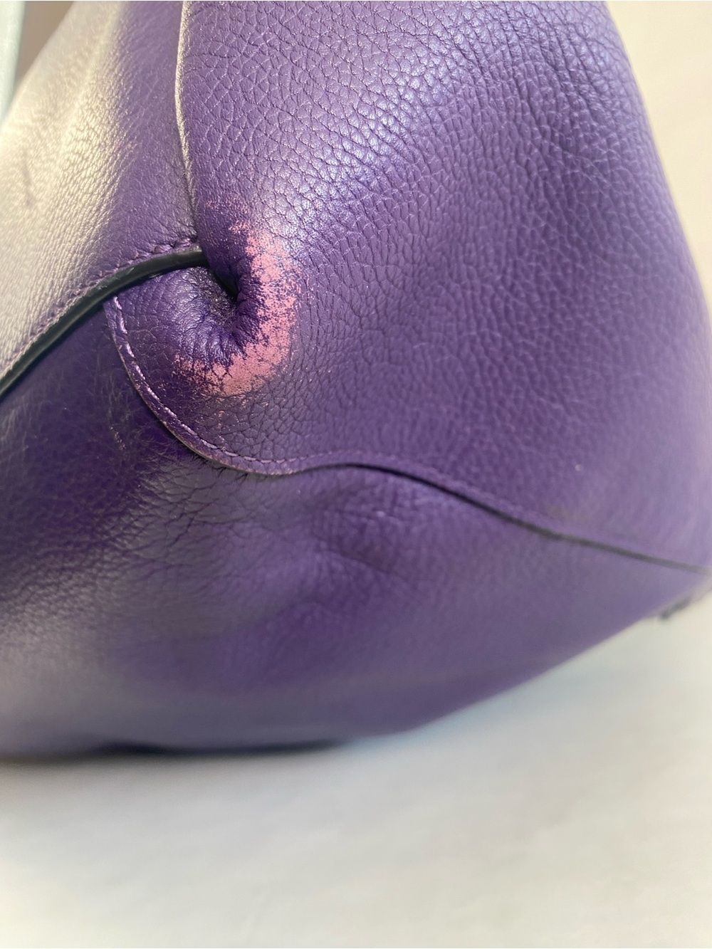 Coach Deep Purple Leather Shoulder Bag with Embossed Carriage - Picture 10 of 16
